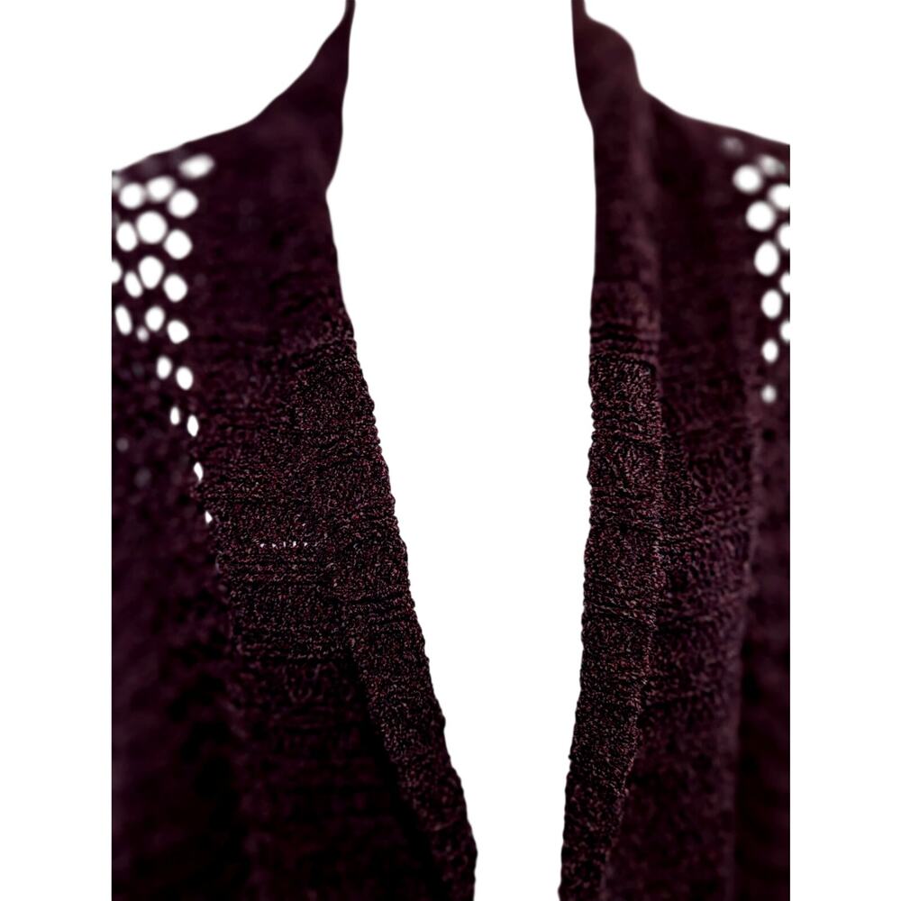 Simply Noelle Chenille shrug Sz L Knitted + crochet Bust to 50"CB 26"Gently used